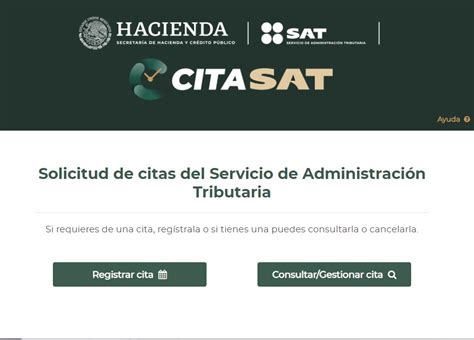 crear cita sat|Registrar una cita